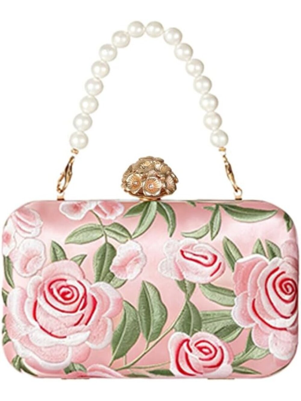 Elegant Floral Embroidery Clutch Purse - Versatile Evening Handbag for Prom